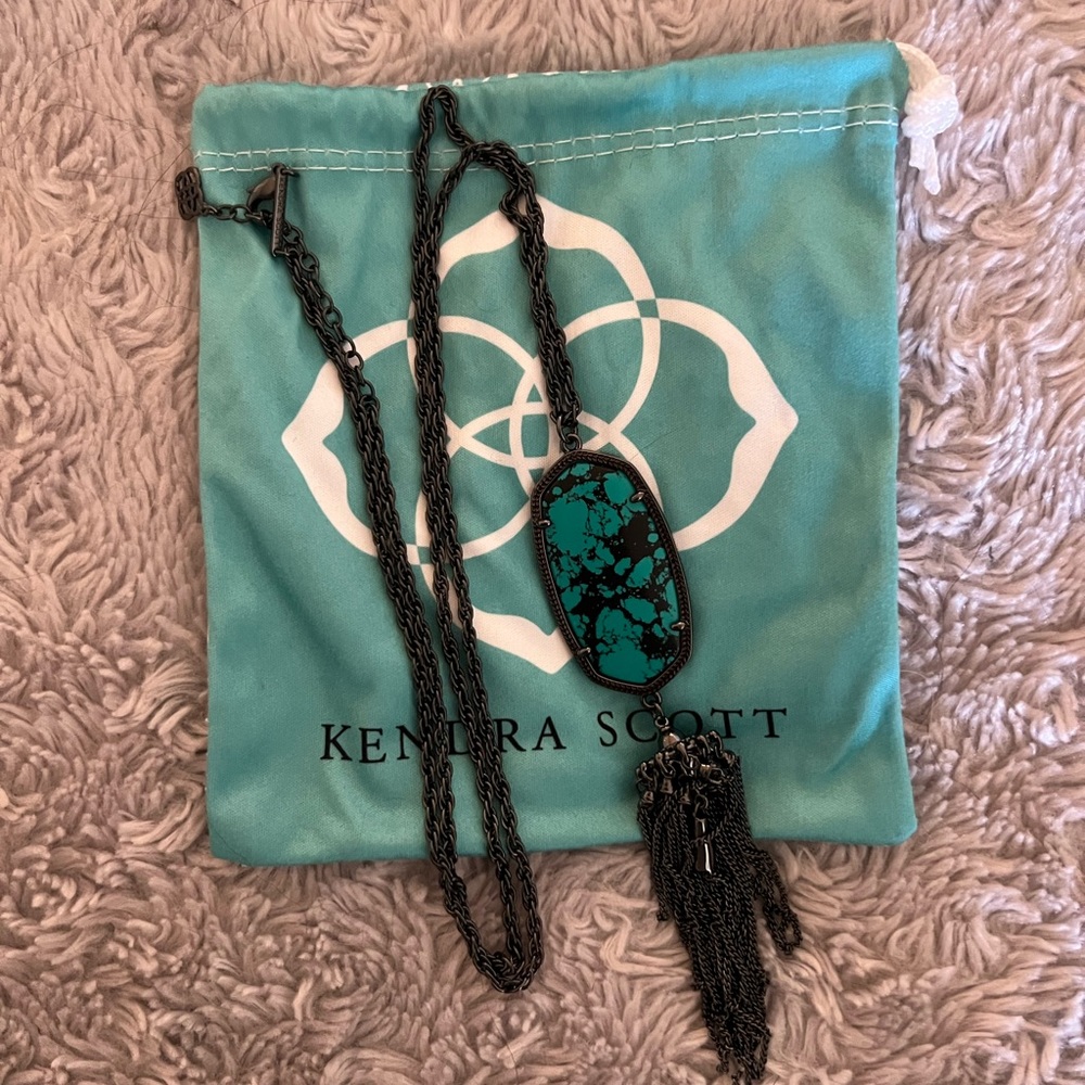 Turquoise & black Kendra Scott Rayne necklace
